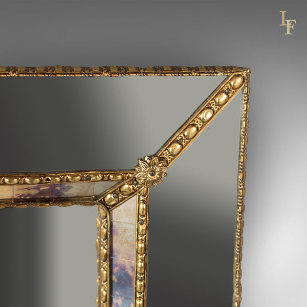 Mid-Century Georgian Revival Wall Mirror, Cushioned with Recessed Plate - London Fine Antiques