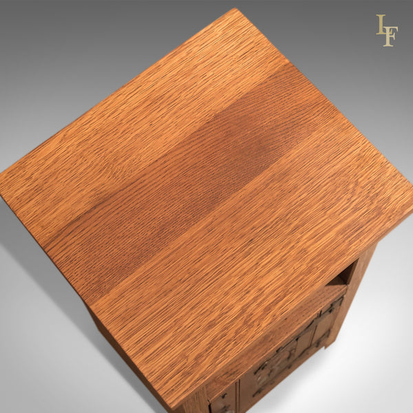Mid-Century Arts & Crafts Oak Bedside Cabinet - London Fine Antiques