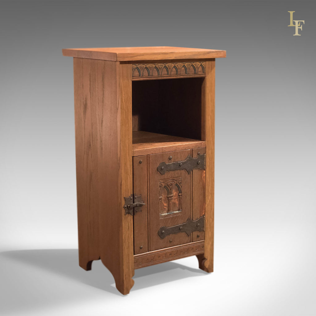 Mid-Century Arts & Crafts Oak Bedside Cabinet - London Fine Antiques