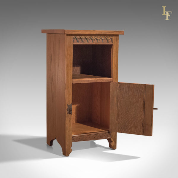 Mid-Century Arts & Crafts Oak Bedside Cabinet - London Fine Antiques