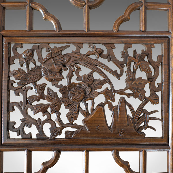 Mid-Century Chinese Elm Feature Table, Dining Proportions, Carved Decoration - London Fine Antiques