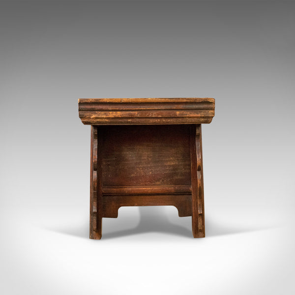 Mid-Century Chinese Elm Low Cabinet-Seat, Broad Bench, Storage 20th Century - London Fine Antiques
