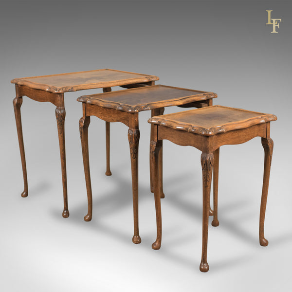 Mid-Century Nest of Three Tables, English, Mahogany - London Fine Antiques