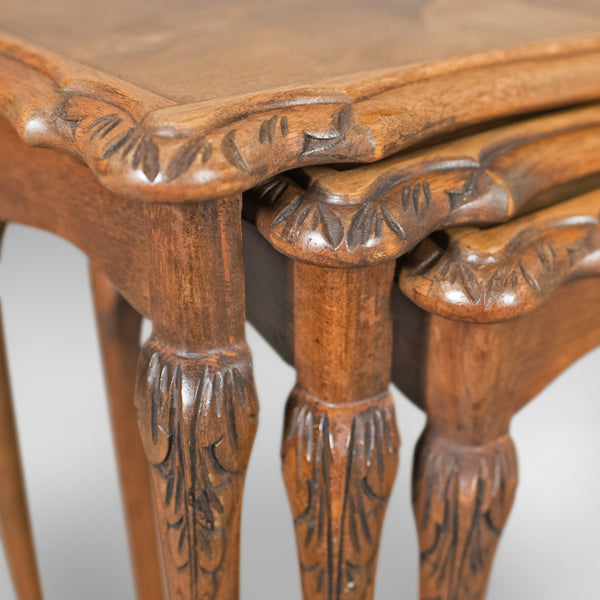 Mid-Century Nest of Three Tables, English, Mahogany - London Fine Antiques