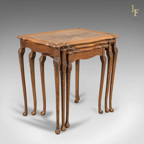 Mid-Century Nest of Three Tables, English, Mahogany - London Fine Antiques