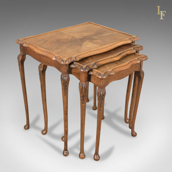 Mid-Century Nest of Three Tables, English, Mahogany - London Fine Antiques