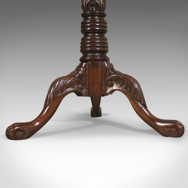 Mid 20th Century Plant Stand, William IV Revival Torchere in Dark Mahogany - London Fine Antiques