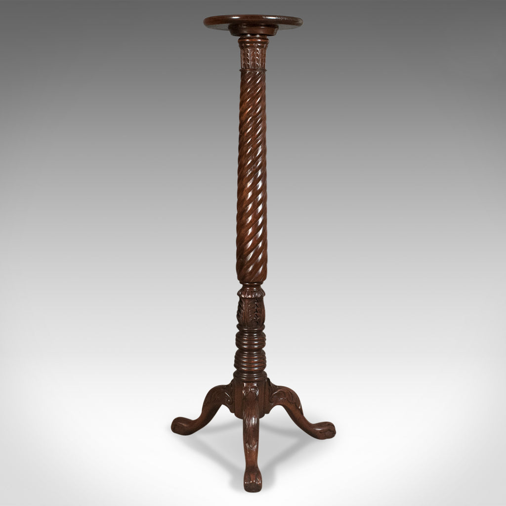 Mid 20th Century Plant Stand, William IV Revival Torchere in Dark Mahogany - London Fine Antiques