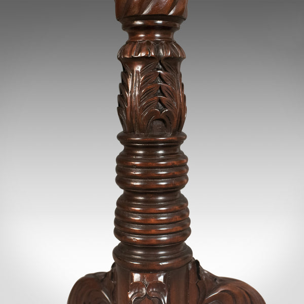 Mid 20th Century Plant Stand, William IV Revival Torchere in Dark Mahogany - London Fine Antiques