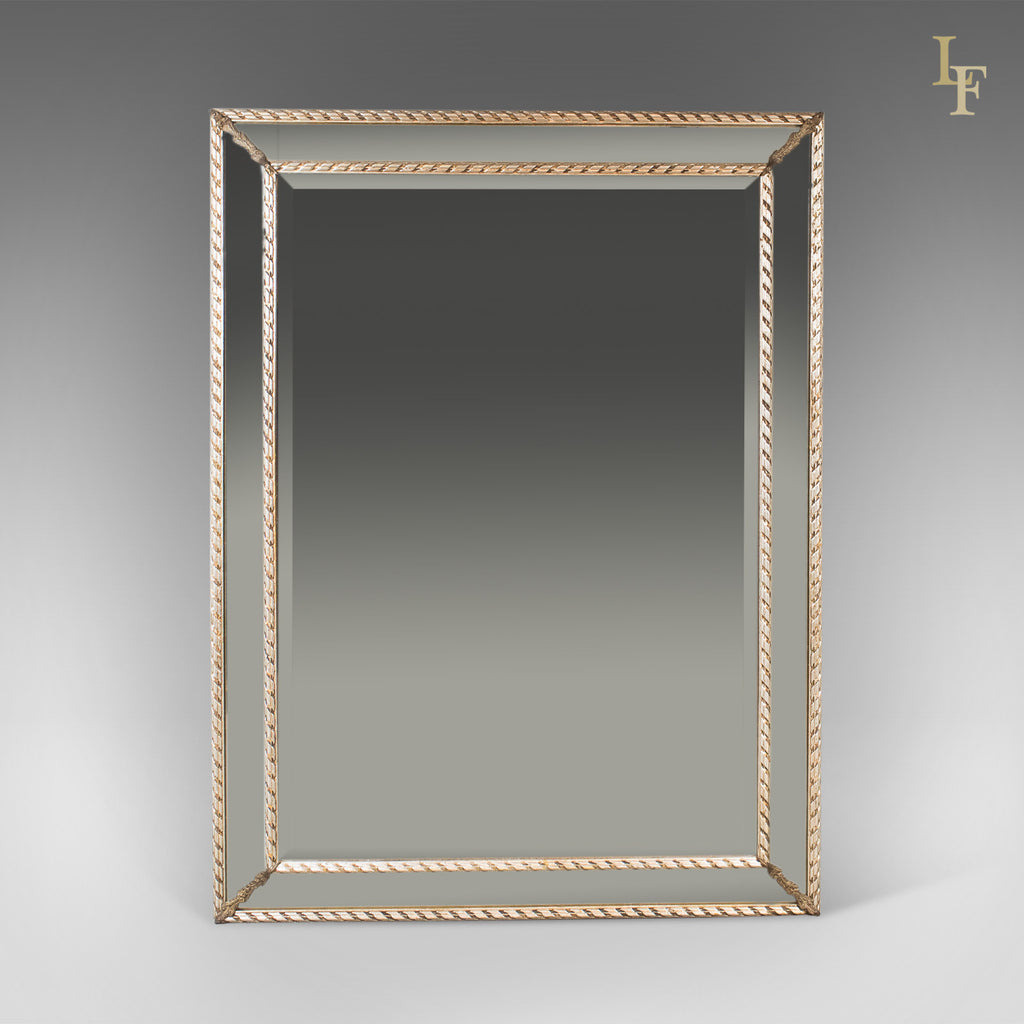 Georgian Revival Wall Mirror, Cushioned Overmantle C20th - London Fine Antiques