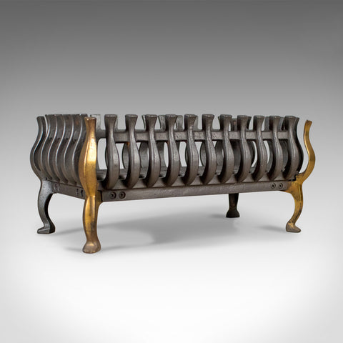 Mid-Sized Fire Basket, Fireplace Grate, Iron, Mid 20th Century - London Fine Antiques