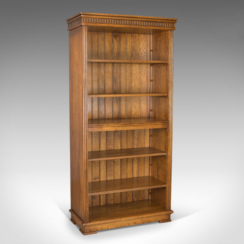 Mid-Sized, Tall, Open Bookcase, Oak, Gothic Overtones 20th Century - London Fine Antiques