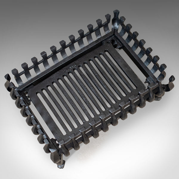 Mid-Sized Vintage Fire Basket, Fireplace Grate, Iron, Mid 20th Century - London Fine Antiques