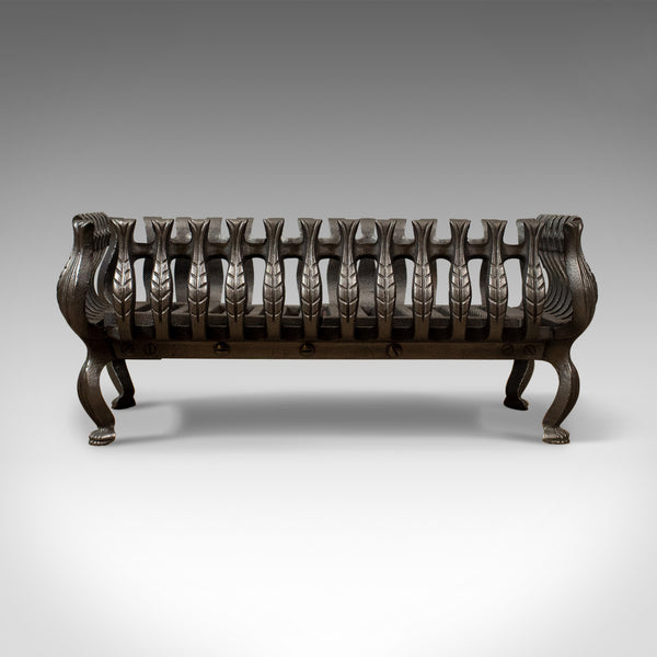 Mid-Sized Vintage Fire Basket, Fireplace Grate, Iron, Late 20th Century - London Fine Antiques