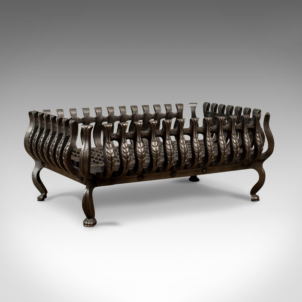 Mid-Sized Vintage Fire Basket, Fireplace Grate, Iron, Late 20th Century - London Fine Antiques
