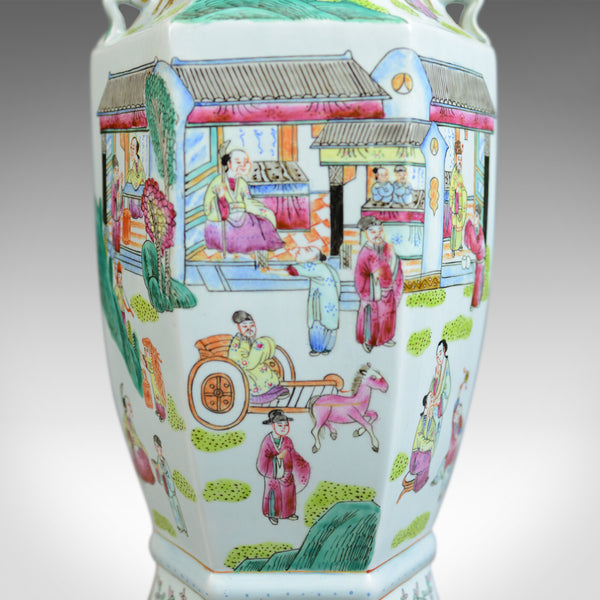 Mid 20th Century, Hexagonal, Baluster Vase, Chinese Ceramic Urn - London Fine Antiques