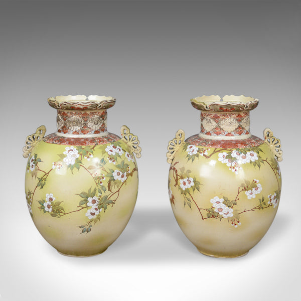 Mid 20th Century Pair of Chinese Baluster Vases, Ceramic Urns - London Fine Antiques