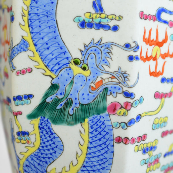 Mid 20th Century, Chinese, Hexagonal, Baluster Vase, Oriental Ceramic Urn - London Fine Antiques