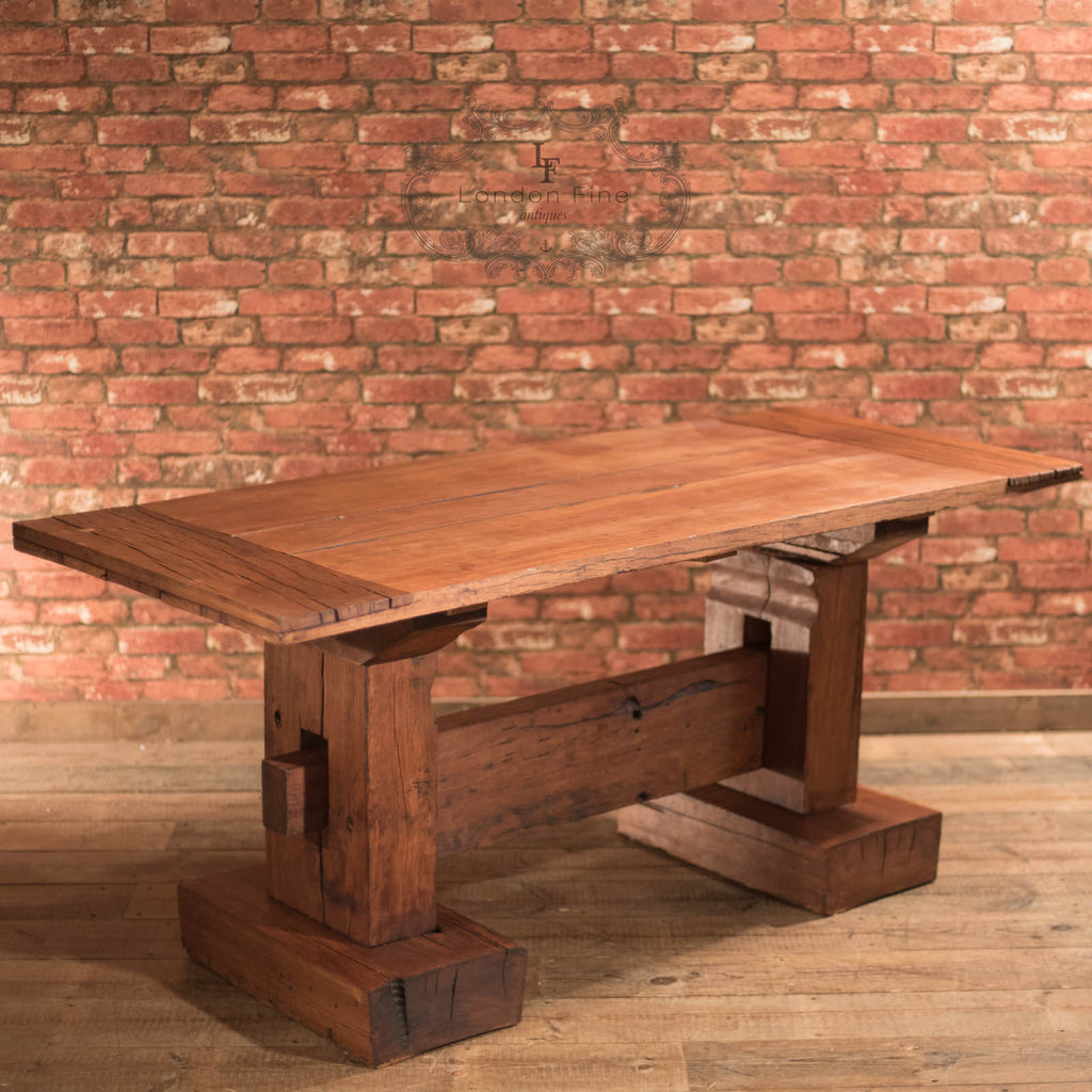 Mid Century Rustic Jarul Wood Kitchen Table - London Fine Antiques