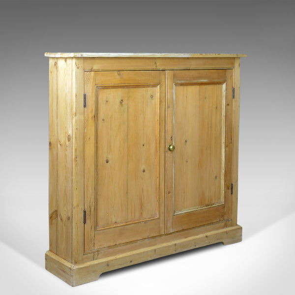 Narrow Antique Pine Cupboard, English, Victorian, Kitchen Cabinet Circa 1850 - London Fine Antiques