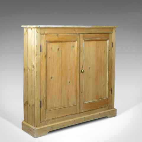 Narrow Antique Pine Cupboard, English, Victorian, Kitchen Cabinet Circa 1850 - London Fine Antiques