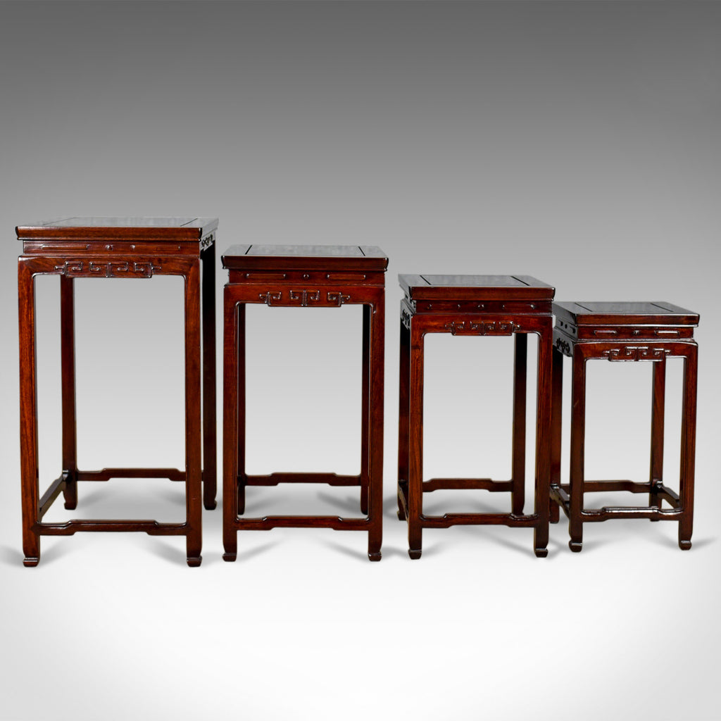 Nest of Tables, Oriental Influence, Chinese Rosewood, Side, Late 20th Century - London Fine Antiques