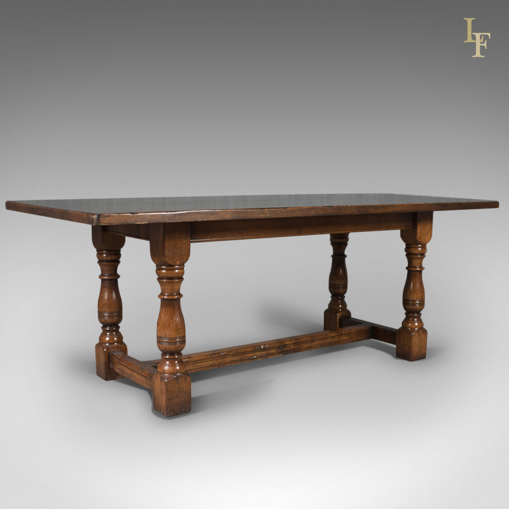 6-8 Seat Oak Refectory Table, C17th Revival made late C20th - London Fine Antiques