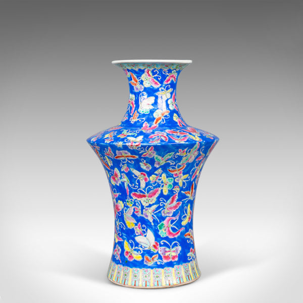 Oriental Flower Vase, Decorative, Ceramic, Butterflies, 20th Century - London Fine Antiques