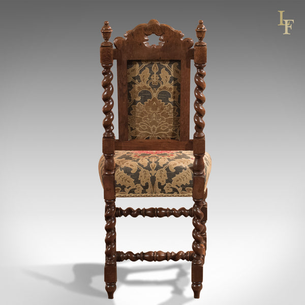 Pair of Antique Hall Chairs, Victorian, Oak, Needlepoint c.1870 - London Fine Antiques