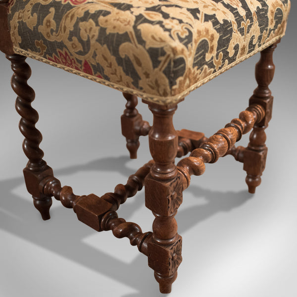 Pair of Antique Hall Chairs, Victorian, Oak, Needlepoint c.1870 - London Fine Antiques