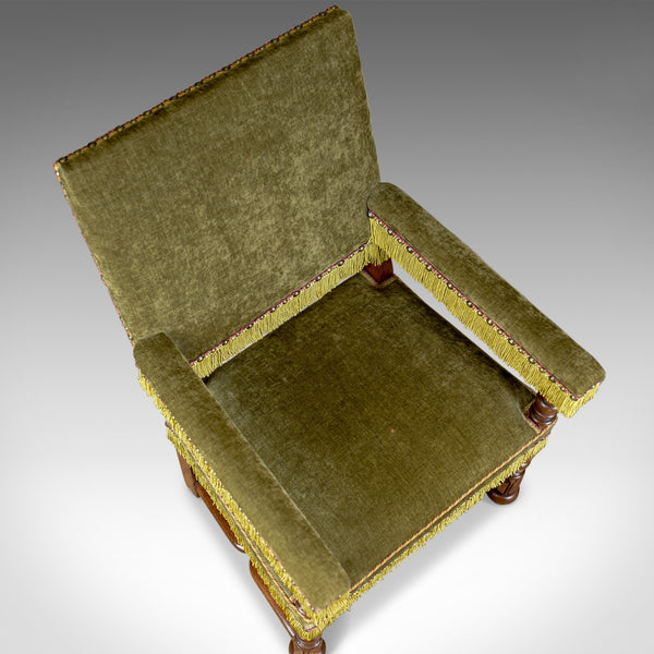 Pair of Antique Armchairs, English Oak Edwardian Jacobean Revival Chairs c.1910 - London Fine Antiques