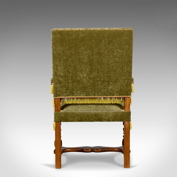Pair of Antique Armchairs, English Oak Edwardian Jacobean Revival Chairs c.1910 - London Fine Antiques