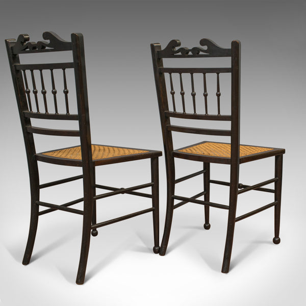 Pair of Antique Chairs, Edwardian, Ebonised, Side, Early 20th Century, C.1910 - London Fine Antiques