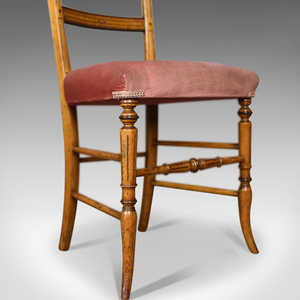 Pair of Antique Chairs, Upholstered, Victorian, English, Walnut, Side Circa 1880 - London Fine Antiques