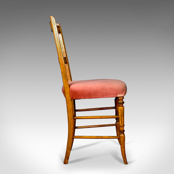 Pair of Antique Chairs, Upholstered, Victorian, English, Walnut, Side Circa 1880 - London Fine Antiques