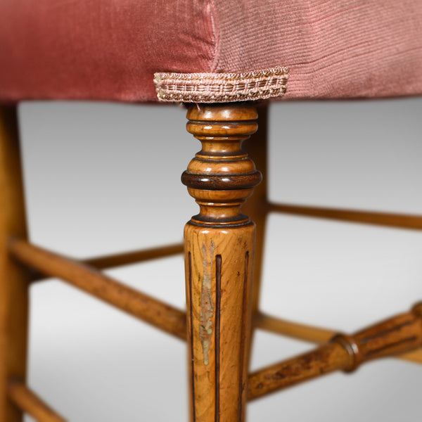 Pair of Antique Chairs, Upholstered, Victorian, English, Walnut, Side Circa 1880 - London Fine Antiques
