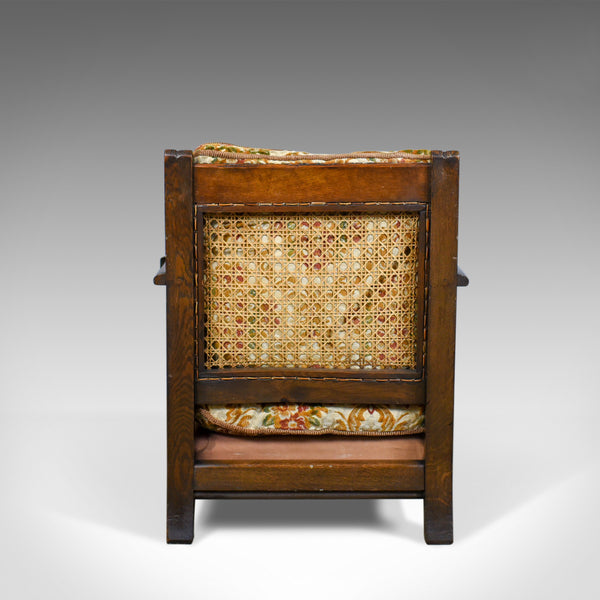 Pair of Antique, Conservatory Chairs, Oak, English, Bergere Armchairs Circa 1910 - London Fine Antiques