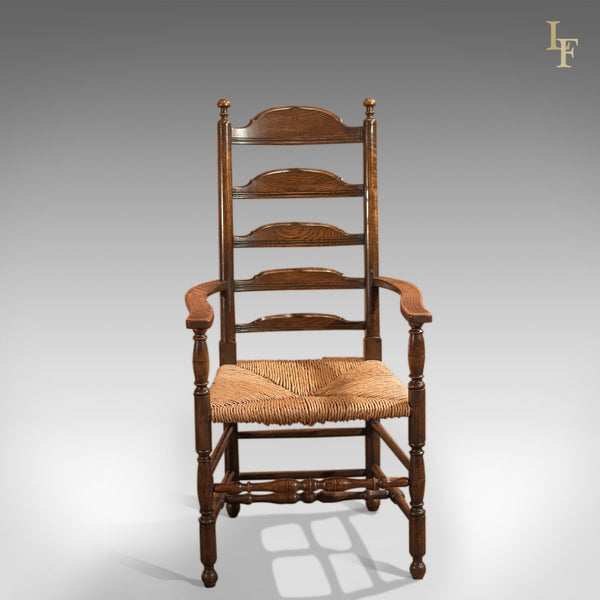 Antique Elbow Chair, Dining Ladderback c.1900 - London Fine Antiques