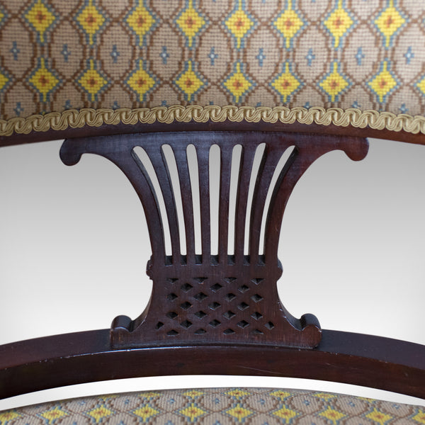 Pair of Antique Salon Chairs, English, Victorian, Scroll Back, Armchairs, c.1870 - London Fine Antiques