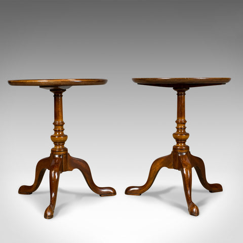 Pair of Antique Wine Tables, English, Edwardian, Mahogany, Tripod, Side c.1910 - London Fine Antiques