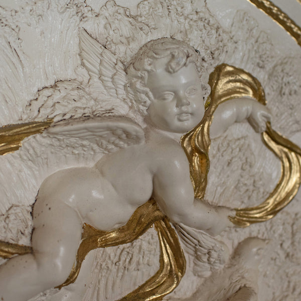 Pair of Decorative Panels, Plaster Reliefs, Putti, Cherubs, Plaques, Late C20th - London Fine Antiques