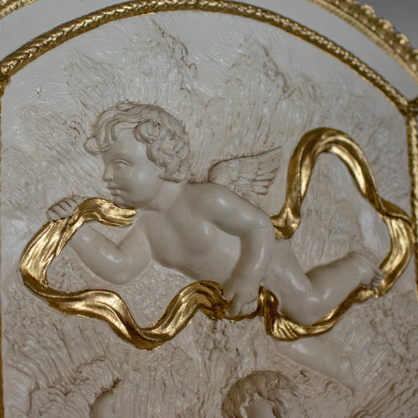 Pair of Decorative Panels, Plaster Reliefs, Putti, Cherubs, Plaques, Late C20th - London Fine Antiques