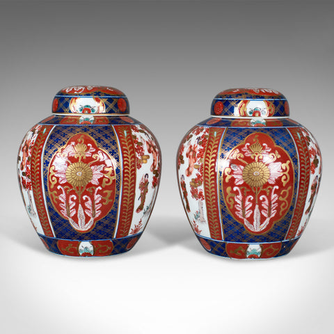 Pair of Imari Ginger Jars, Porcelain Spice Jars, mid-late 20th century - London Fine Antiques