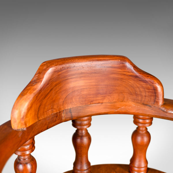 Pair of Large Swivel Bar Stools, Oriental, Tall, Solid, Hardwood Late C20th - London Fine Antiques