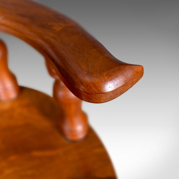 Pair of Large Swivel Bar Stools, Oriental, Tall, Solid, Hardwood Late C20th - London Fine Antiques