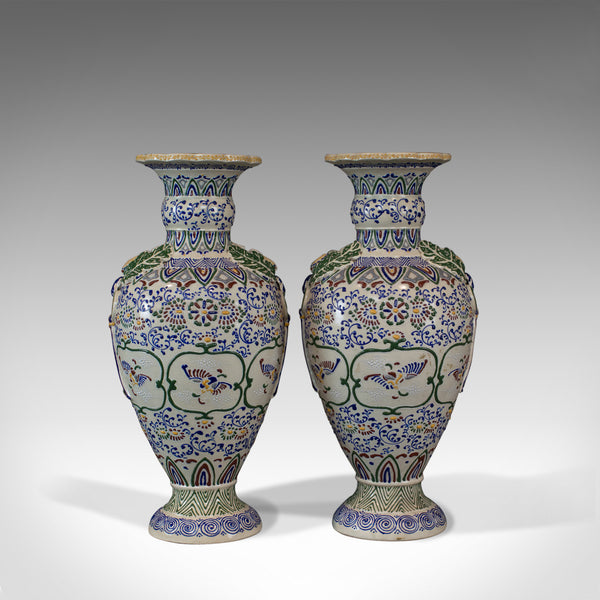 Pair of Large Vintage Baluster Vases, Decorative Ceramic Urns, 20th Century - London Fine Antiques