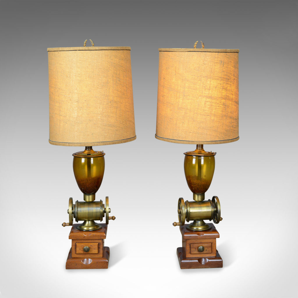 Pair of Large Vintage Table Lamps in the form of Coffee Grinders Late C20th