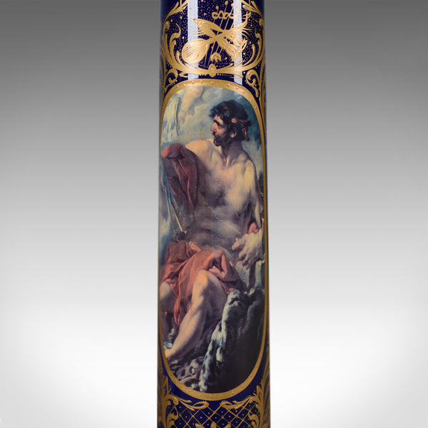 Pair of Pedestals, Italian, Brass, Porcelain, Torchere, Stand, Classical, C20th - London Fine Antiques