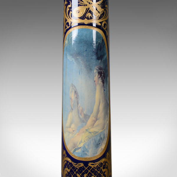 Pair of Pedestals, Italian, Brass, Porcelain, Torchere, Stand, Classical, C20th - London Fine Antiques