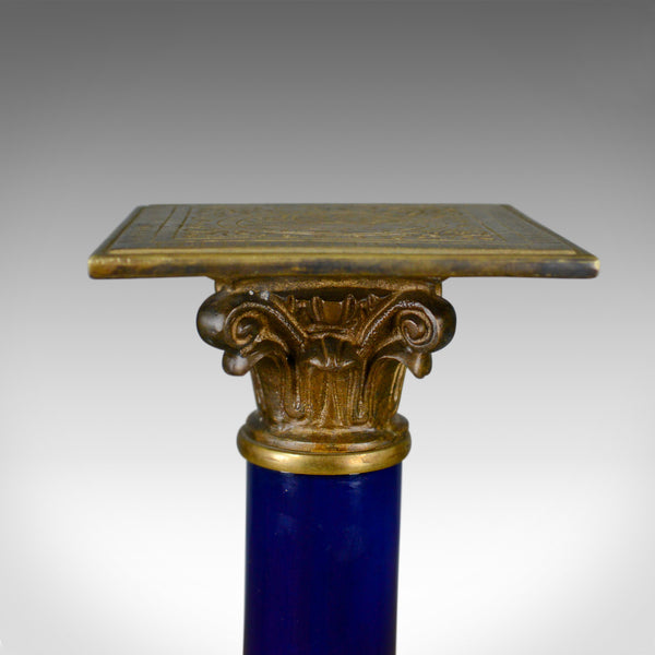 Pair of Pedestals, Italian, Brass, Porcelain, Torchere, Stand, Classical, C20th - London Fine Antiques